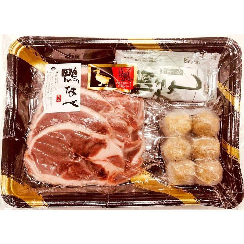 国産 京鴨ロースの鴨鍋セット (合鴨肉 合鴨入つくね 特製合鴨スープ) 父の日 ギフト (4人前)