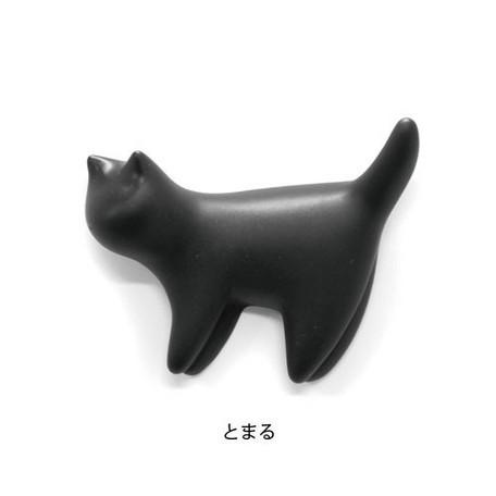 ネコ磁石 とまる　ねこ 黒猫 猫雑貨 マグネット 文具