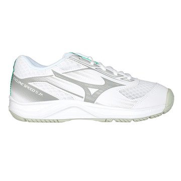 mizuno cyclone speed 5 jr. 男女兒童排球鞋-訓練 白灰綠