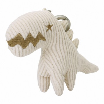 agnes b. 燈芯絨恐龍玩偶吊飾/鑰匙圈(米白色)大