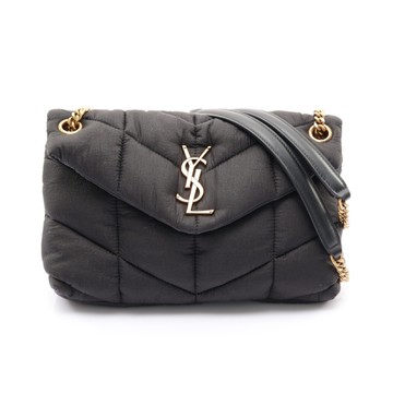 SAINT LAURENT YSL 聖羅蘭 黑色 尼龍 Loulou Puffer 肩背包 【二手名牌BRAND OFF】