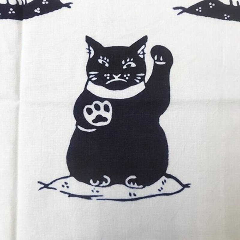 手ぬぐい 七福まねき 猫 縁起物 開運 おめでたい 注染てぬぐい