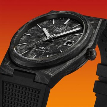 TISSOT 天梭 官方授權 李棟旭配戴款 PRX 鍛造碳纖維機械錶 1212購物節 送禮推薦-40mm T1379079720100