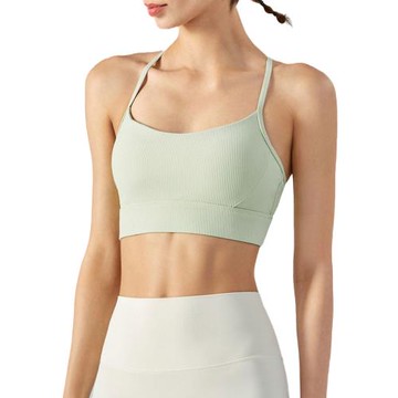 alo運動內衣女防震跑步高強度背心帶胸墊一體瑜伽上衣免穿文胸bra