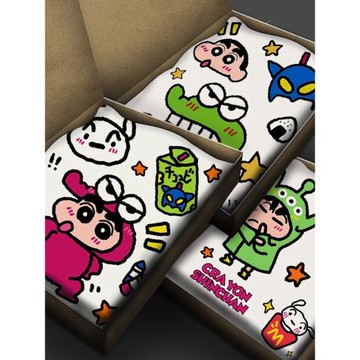 卡通動畫蠟筆小新印花純棉兒童裝男童短袖T恤女夏季寬松設計情侶