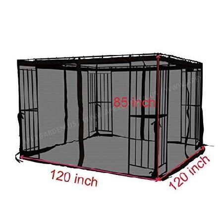 APEX GARDEN 10-ft x 10-ft Gazebo Replacement Mosquito Screen Netting (Black)