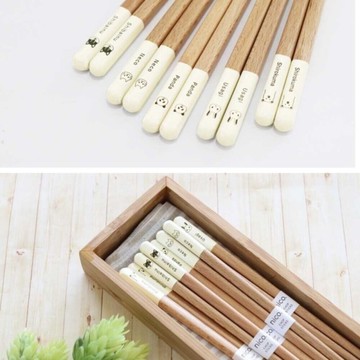 日本製田中箸店 Mono動物圖案天然木筷 日式筷子 對筷 23cm 兒童筷子 環保筷 竹筷 碗筷 餐具 日本進