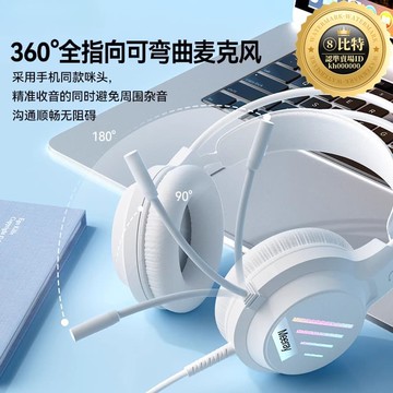 快速出貨 【全新上市】適用電腦耳機頭戴式有線電競遊戲耳麥us臺式筆記本麥克風女