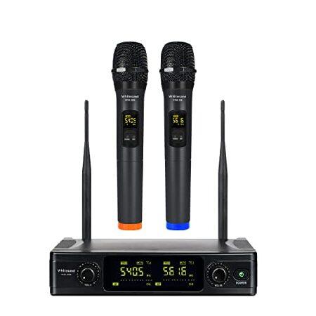 whitesand UHF Wireless Microphone System, Dual Wireless Mic Set w  Handheld Dynamic Microphones, 2x30 Frequencies, Color Coded Microphone for Singin