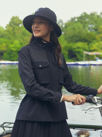 High-Neck Safari Casual Jumper (Black)