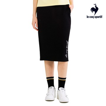 【LE COQ SPORTIF 法國公雞】女款黑色針織休閒長裙LWV82351