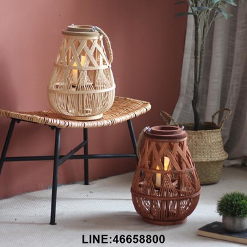 公司貨 免運 速發 開立發票 燭臺 落地燈 裝飾燈 氛圍燈 酒店裝飾 道具燈 手工藤編風燈桌面燭臺婚禮派對民宿裝飾擺件手提燈籠復古田園北歐