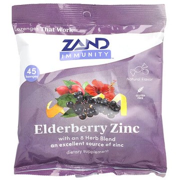 Zand, 機體抵抗，接骨木果鋅，天然，45 含片
