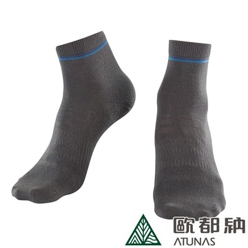 【ATUNAS 歐都納】運動休閒COOLPLUS抗菌短襪 (A1ASAA01 深灰/透氣排汗/保護/舒適)-多尺寸可選_廠商直送