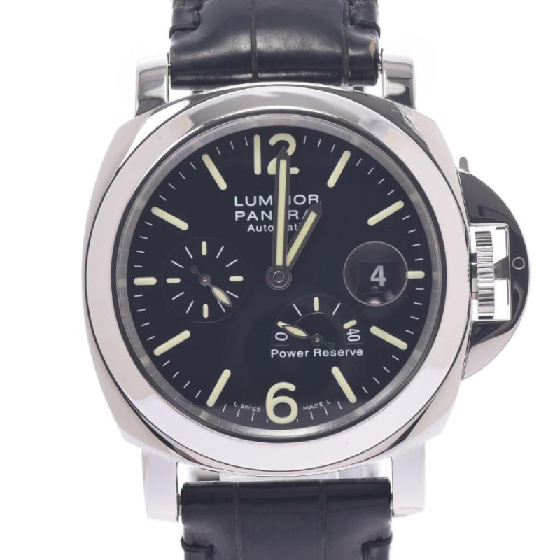 OFFICINE PANERAI オフィチーネパネライ ルミノール パワーリザーブ PAM00090 メンズ SS/革 腕時計 自動巻き 黒文字盤  Aランク 中古 銀蔵 | LINEブランドカタログ