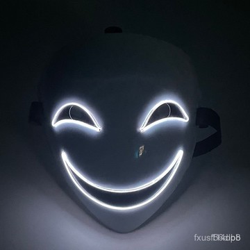 🔥桃園有貨🔥髮光漆黑的蛭子影胤麵具全臉鬼臉小醜塑料黑之契約者萬聖節 HRV8