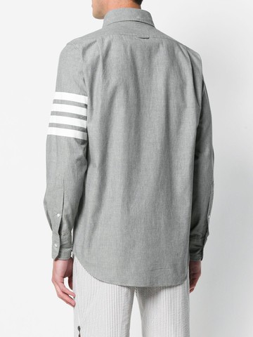Thom Browne - 4-Bar straight-fit chambray shirt - men - Cotton - 1 - Grey