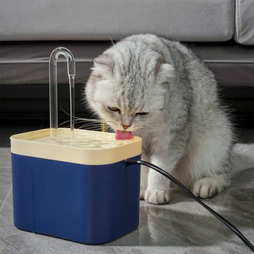 寵物貓狗 自動循環流動靜音飲水機 水晶彎頭USB口防乾燒