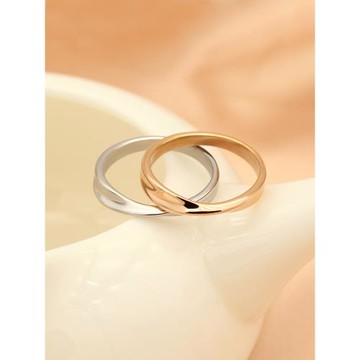 莫比烏斯環情侶戒指鈦鋼18k玫瑰金對戒男女小眾設計2022年新款潮