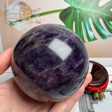 天然水晶 紫水晶球37號802公克直徑8.2公分🔮虎牙紫水晶球 夢幻虎牙紫水晶球 紫水晶 A2889
