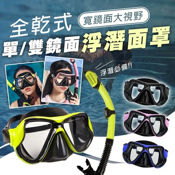 【蝦皮隔日配 全乾式】浮潛面罩 單鏡面 雙鏡面 潛水面鏡 潛水面罩 潛水鏡 潛水蛙鏡 浮潛 D0409006