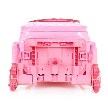 拉桿書包 兒童拉桿書包女三輪可爬樓梯pu防水可愛學生雙肩包1-3-5-6年級