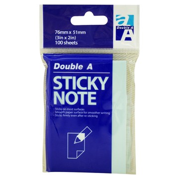 Double A 便利貼 76mm x 51mm 每本100張  粉藍色  100張  1包