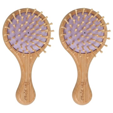 STAR KING 星之冠 隨身氣墊按摩梳 天然楠竹  圓形  2個