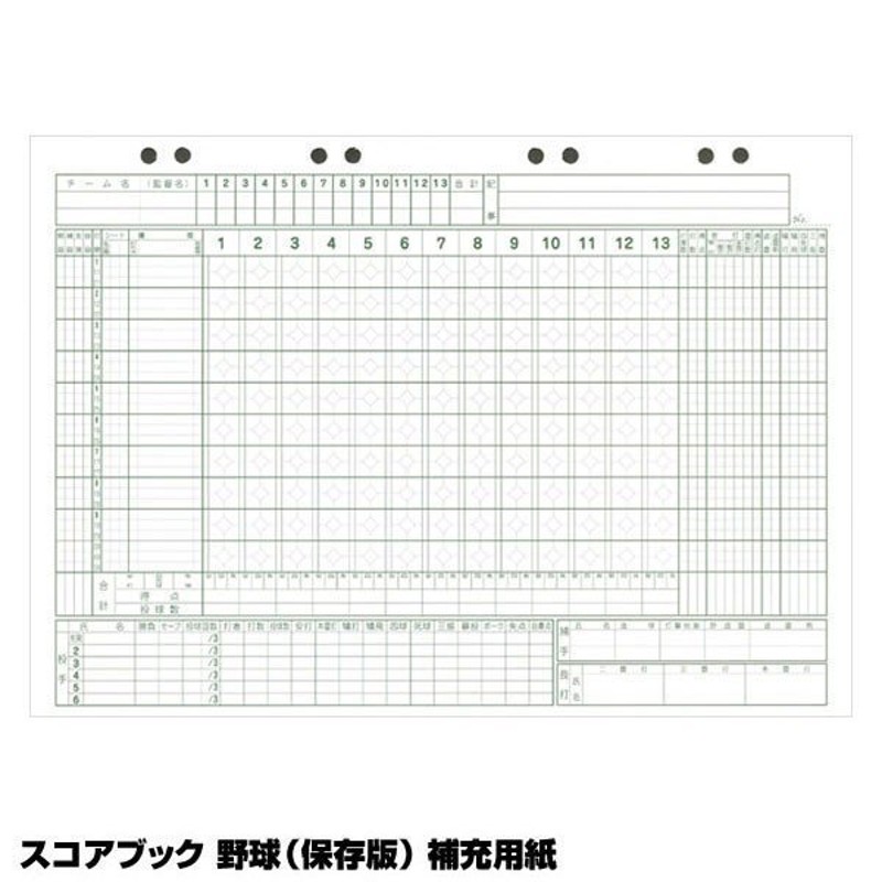 成美堂 セイビドウ 野球 小物 アクセサリー スコアブック 保存版 補修用紙 追加用紙 記録 ノート 9107 通販  LINEポイント最大0.5%GET | LINEショッピング