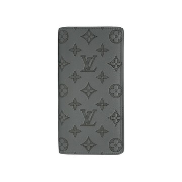 Louis Vuitton Brazza Shadow皮革壓紋對開長夾