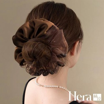 【HERA 赫拉】韓國緞面水鑽網紗大腸圈兩入組 H115052503