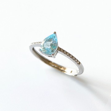 2件85折 | 巴西藍托帕純銀戒指 (全淨體VVS級)