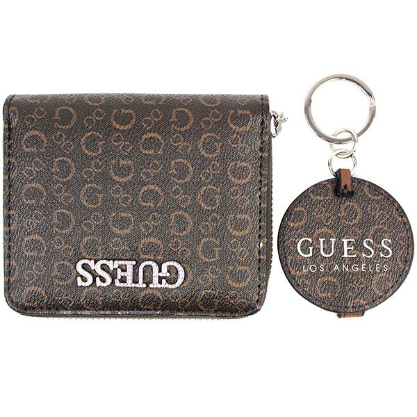 ゲス 二つ折り 財布 鏡 キーホルダー セット ウォGUESS レディース