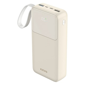 Kinyo 20000mAh 微儲能自帶線行動電源 NBP436  奶油色  NBP-436