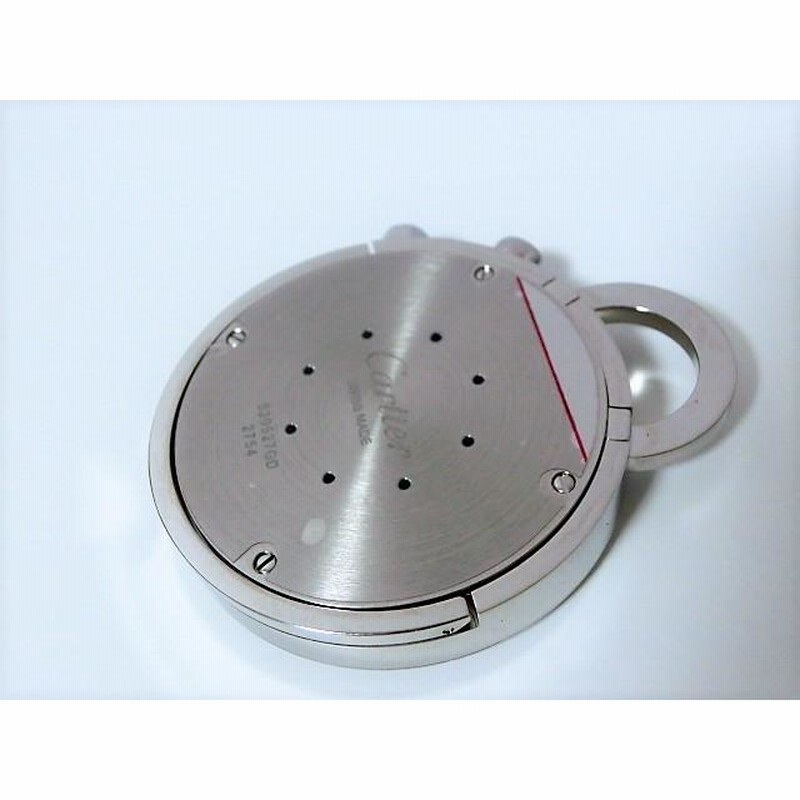 美品 カルティエ W0100047 トラベルクロック サントス 置時計 SS