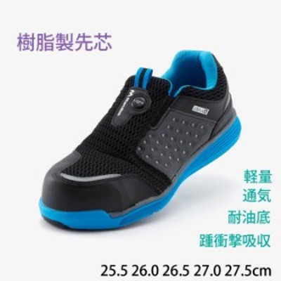 作業靴 安全靴 プロスニーカー 樹脂製先芯 マンダムセーフティー #767 ブルー 青・ブラック 25.5 26.0 26.5 27.0 27.5cm 1足単位 4E 耐油