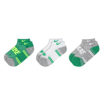 Nike 兒童襪 Cushioned No Show 綠 灰 白 童襪 隱形襪 休閒 小朋友 襪子 三雙入 NY2523006PS-001
