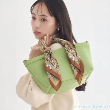 〈earth music〉【SET ITEM】圖騰絲巾+2WAY兩用迷你手提/肩背包