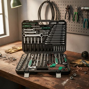 汽修工具⭕可開統編  174件套72齒汽修工具套裝套筒扳手工具組合套裝修車工具箱維