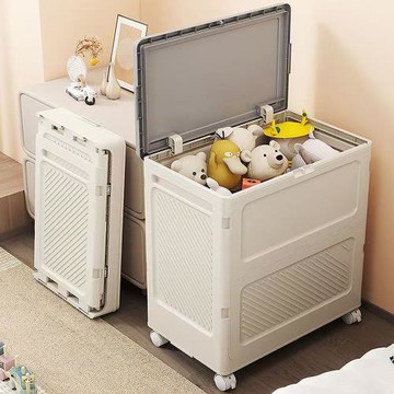 Mr.box  超大容量可折疊翻蓋防塵附輪收納櫃-附輪(玩具、運動用品、器材收納箱)