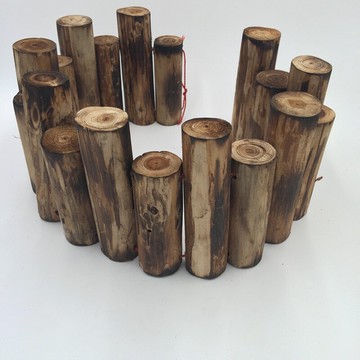 柵欄護欄裝飾圍欄連木圓形 碳化防腐田園木籬笆柵欄木樁實木圍欄