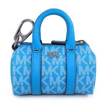 MICHAEL KORS 銀字LOGO迷你波士頓鎖圈包(藍色)