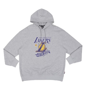 NBA LAKERS 長袖上衣 運動帽T 灰色 中性款 35551055 11 noB48