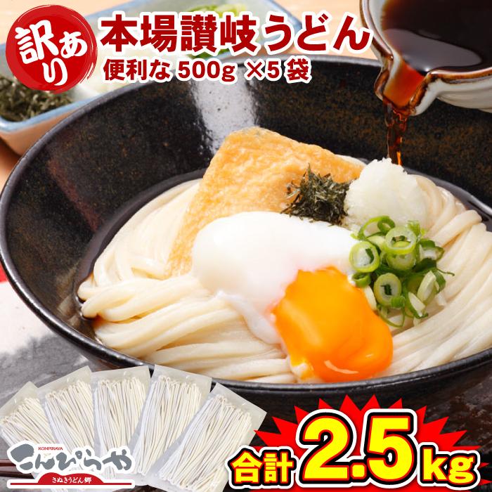 訳あり 半生 讃岐うどん 500g×4袋 今だけ1袋サービスの合計2.5kg