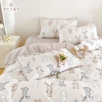 【DUYAN 竹漾】40支精梳棉三件式枕套床包組  小布玩偶  台灣製(雙人)