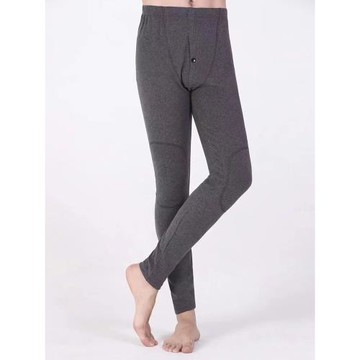 秋冬季純棉加厚保暖秋褲男士單件彈力修身加肥加大打底褲男棉毛褲