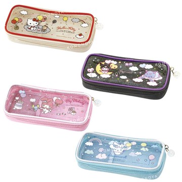 小禮堂 Sanrio 三麗鷗 透明掀蓋式鉛筆盒 (快樂生活款) Kitty 美樂蒂 酷洛米 大耳狗
