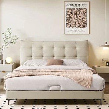 IDEA 奧納柔和5尺雙人皮革床架/房間套組3件組(床頭+床底)