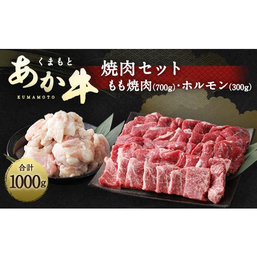 ふるさと納税 熊本県 水俣市 くまもと あか牛 焼肉 セット 1kg もも700g ホルモン300g