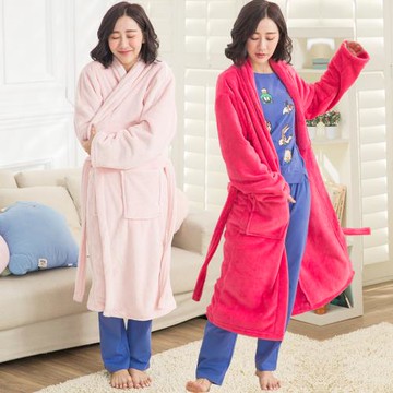 iima 幸福暖心綁帶水貂絨睡袍(2件組)(現貨+預購)-型(網)
